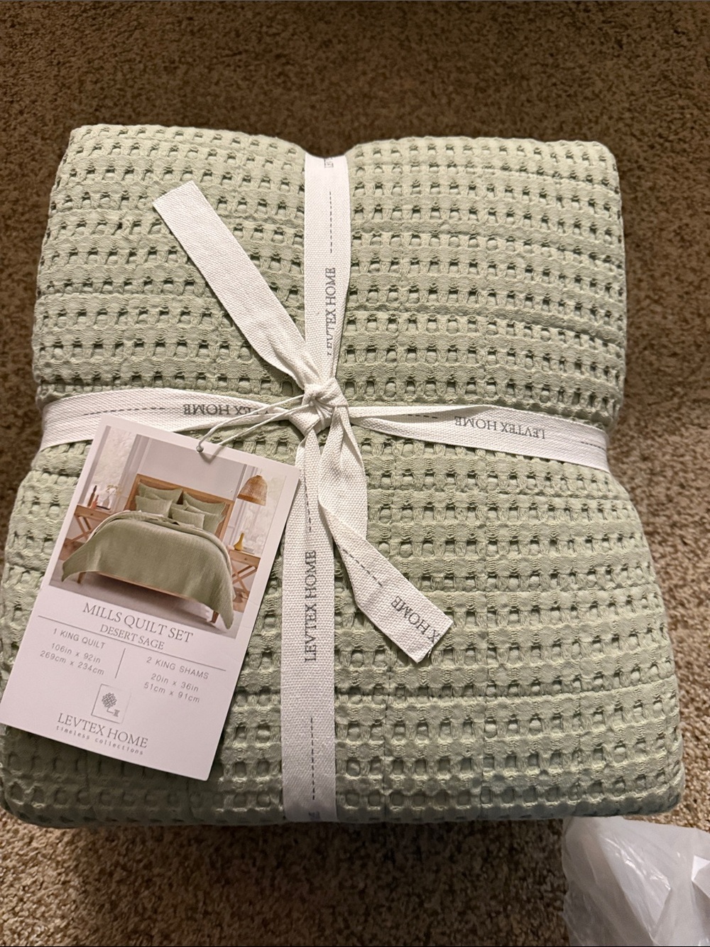 Levtex Desert Sage Waffle Quilt Set - Sage